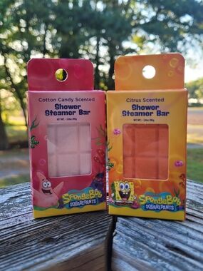 SpongeBob SquarePants Cotton Candy (Pink) & Citrus (Orange) Shower Steamer Bars